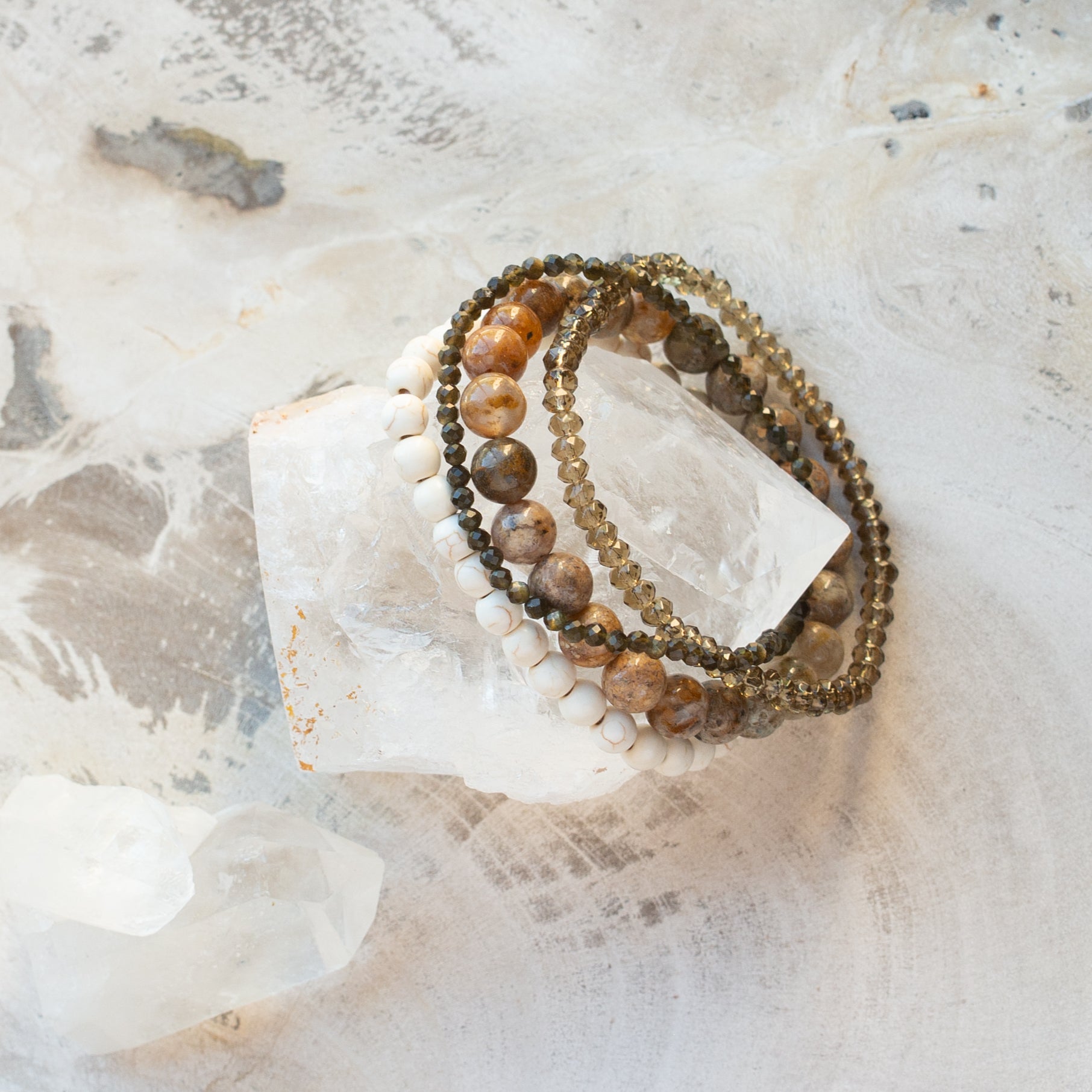 Natural Stone Bracelet Set/4 | Preziosa