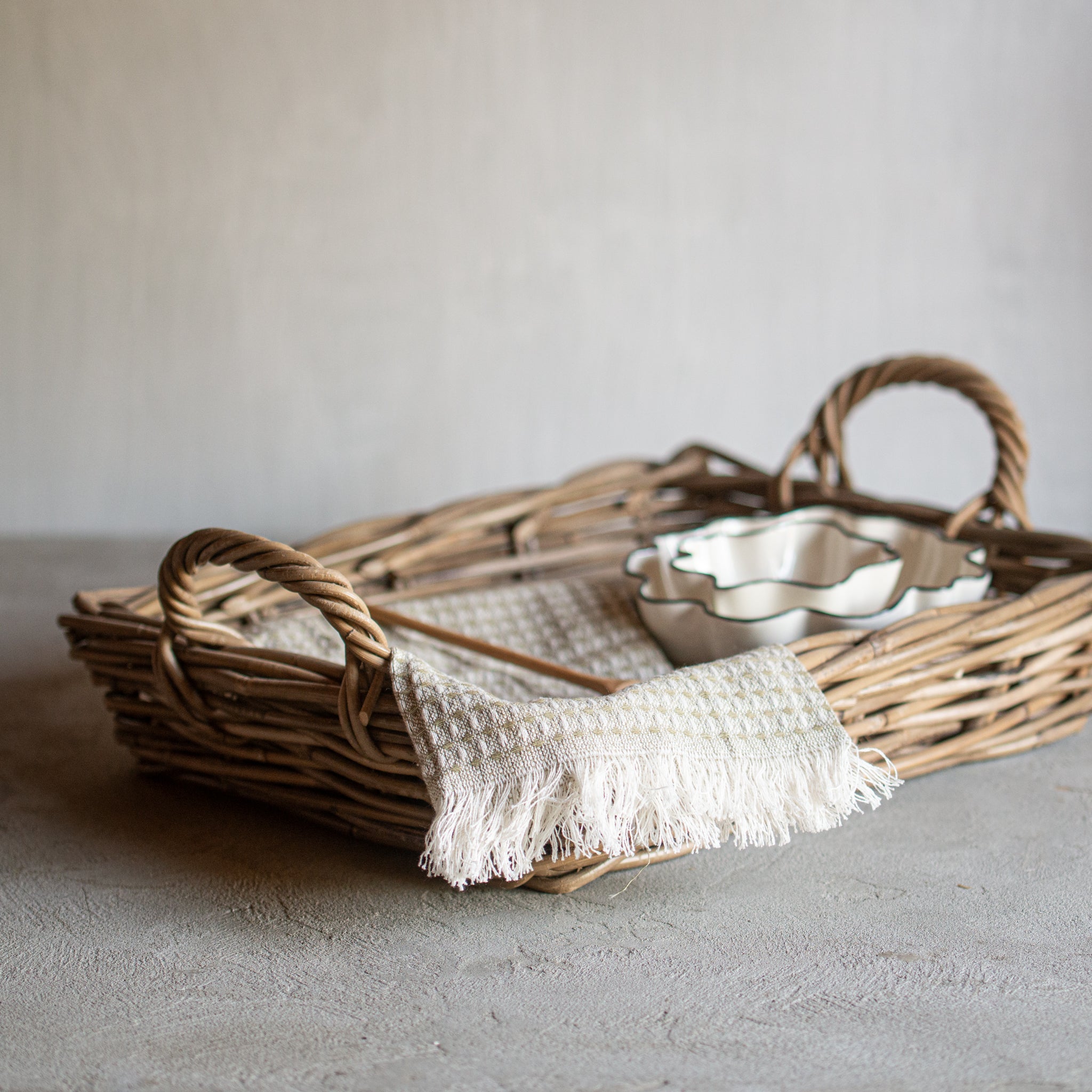 Rattan Tray | Grey Wash