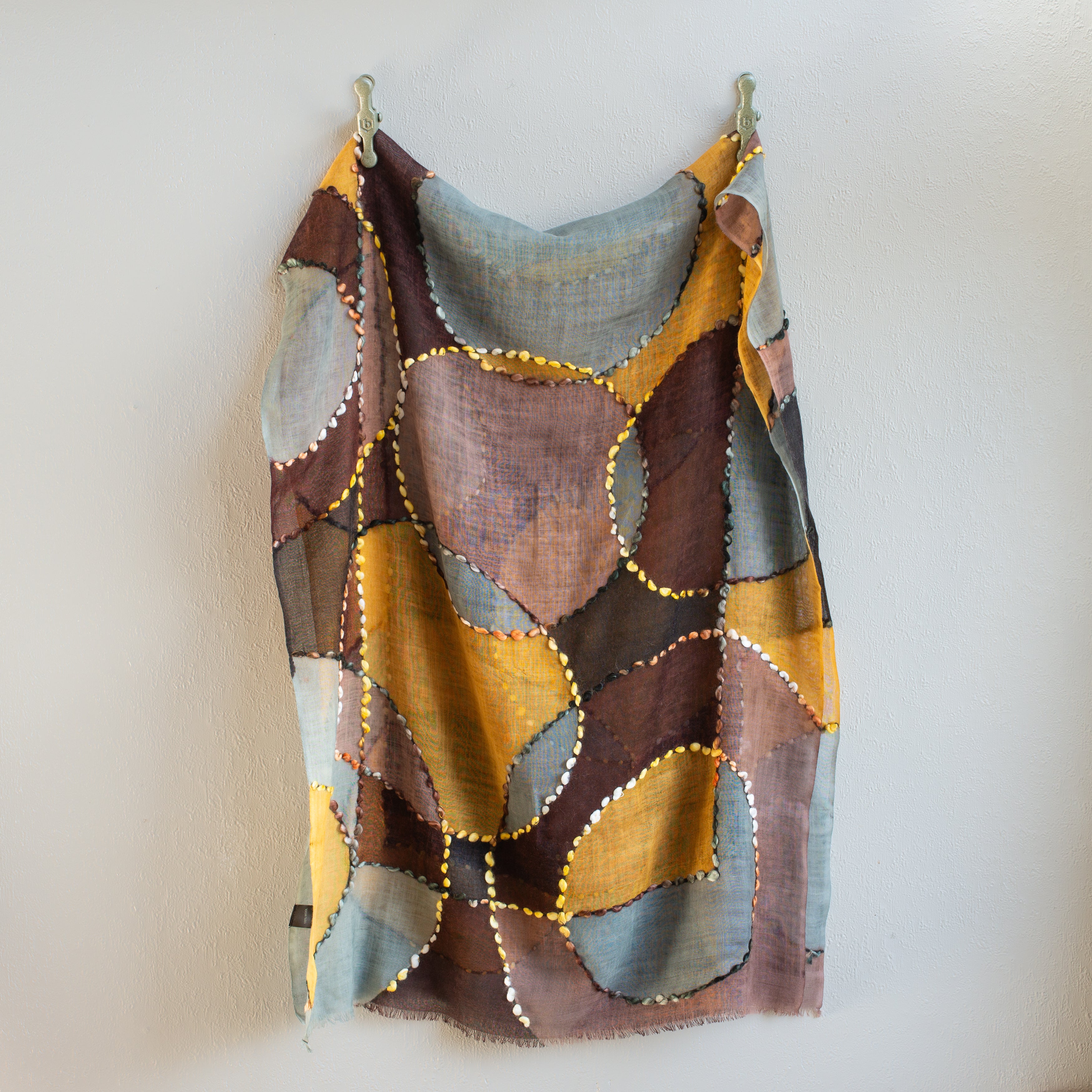 Embroidered Wool Scarf | Autumn