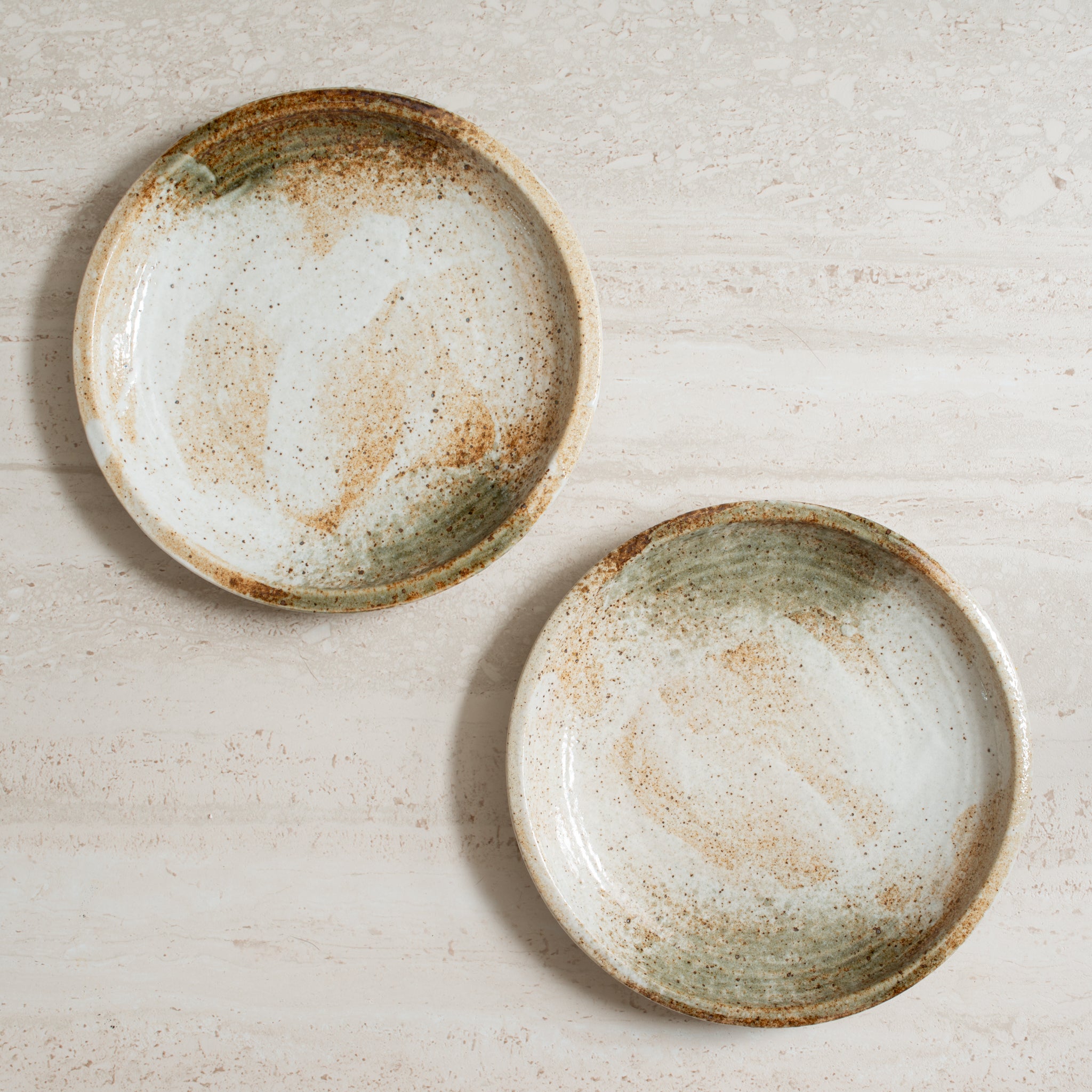 Japanese Ceramics | Thick Edged Plate | Snow Bamboo