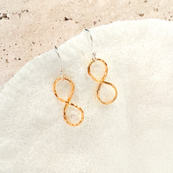 Sterling Silver Earring | Infinity | 14k Vermeil Gold