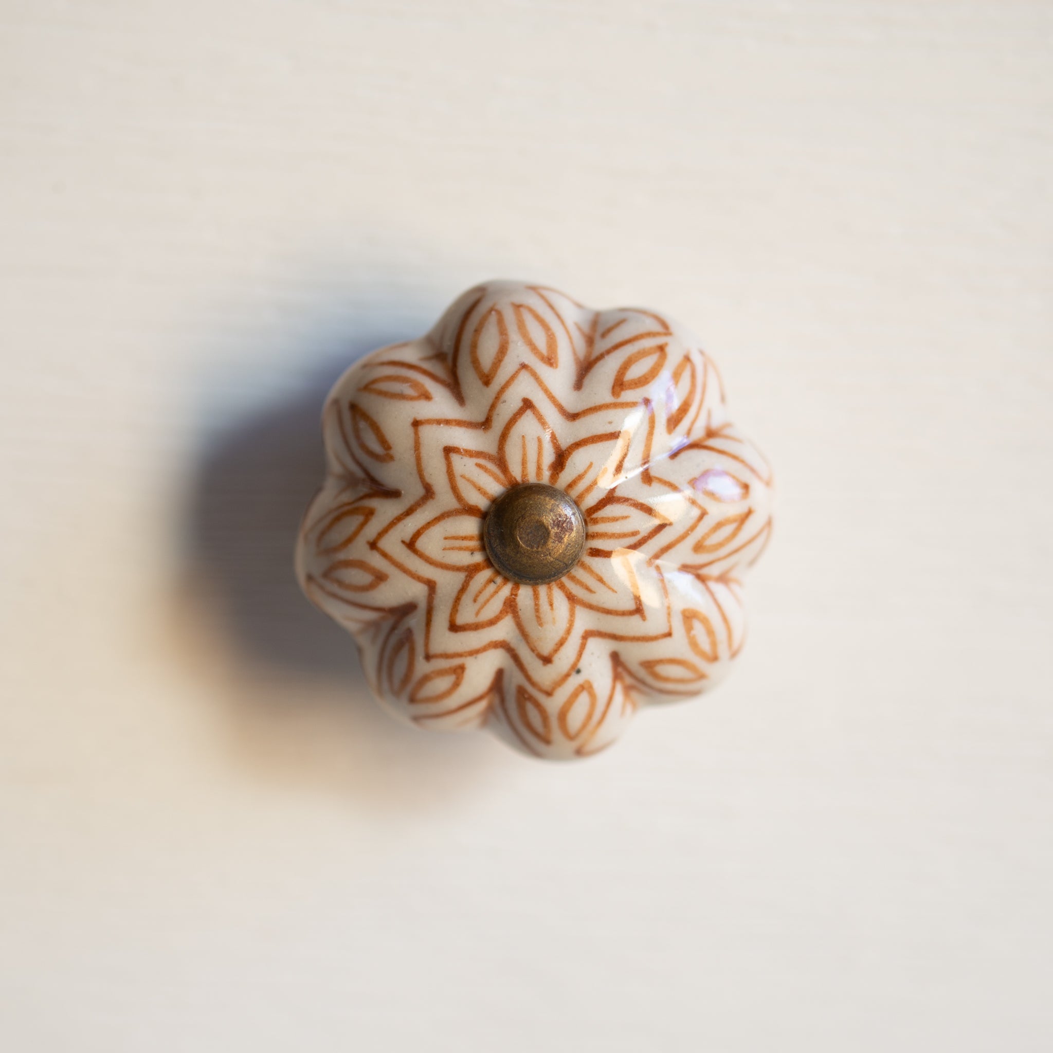 Stoneware Door Knob | Petella | Brown