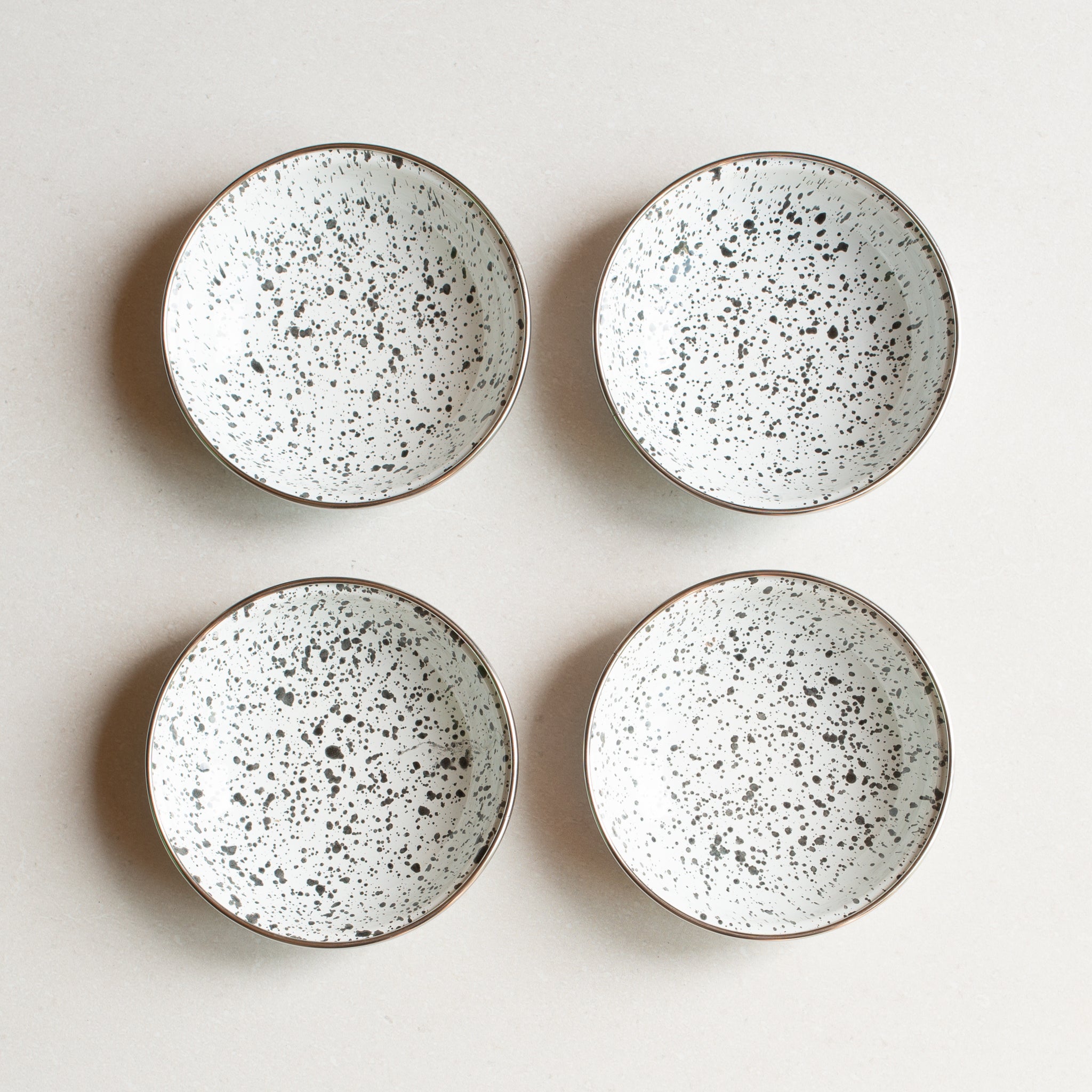 Enamel Tapas Dishes | Set 4 | Black Speckle