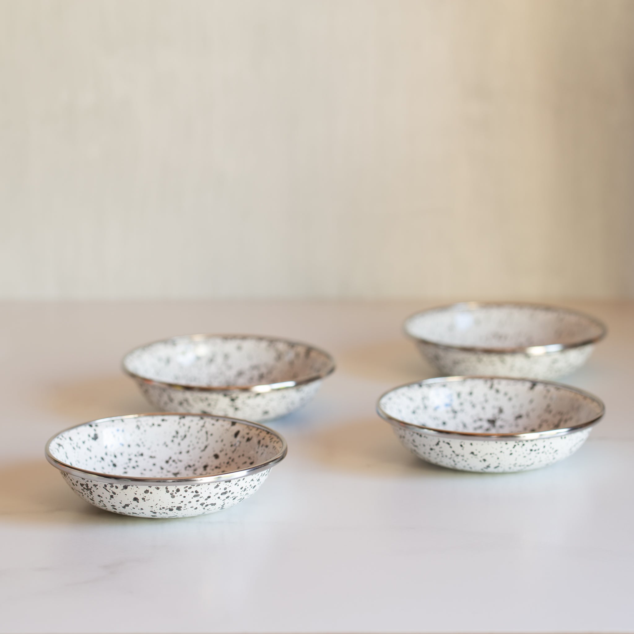 Enamel Tapas Dishes | Set 4 | Black Speckle