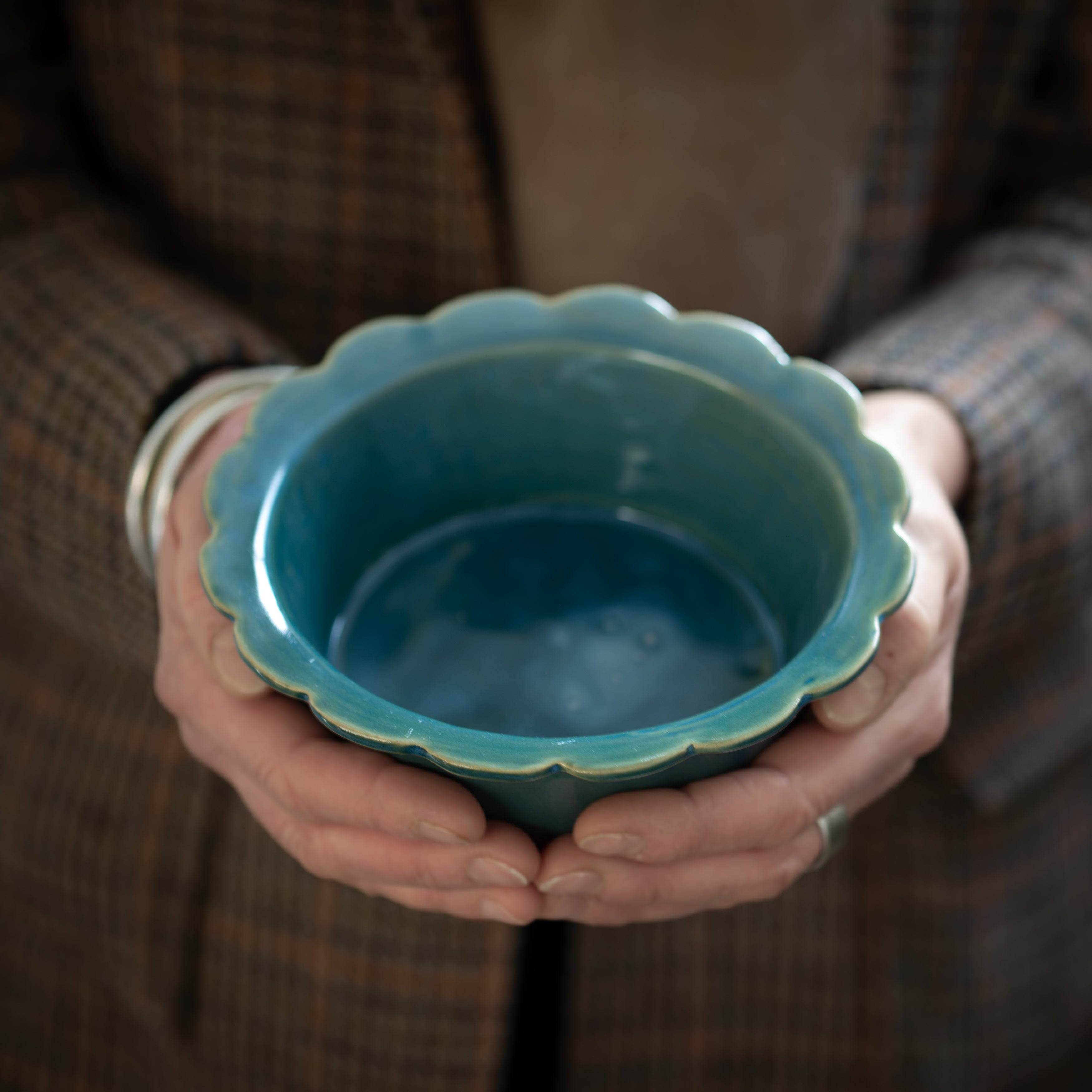 Tarta Round Ceramic Dish | Blue Green