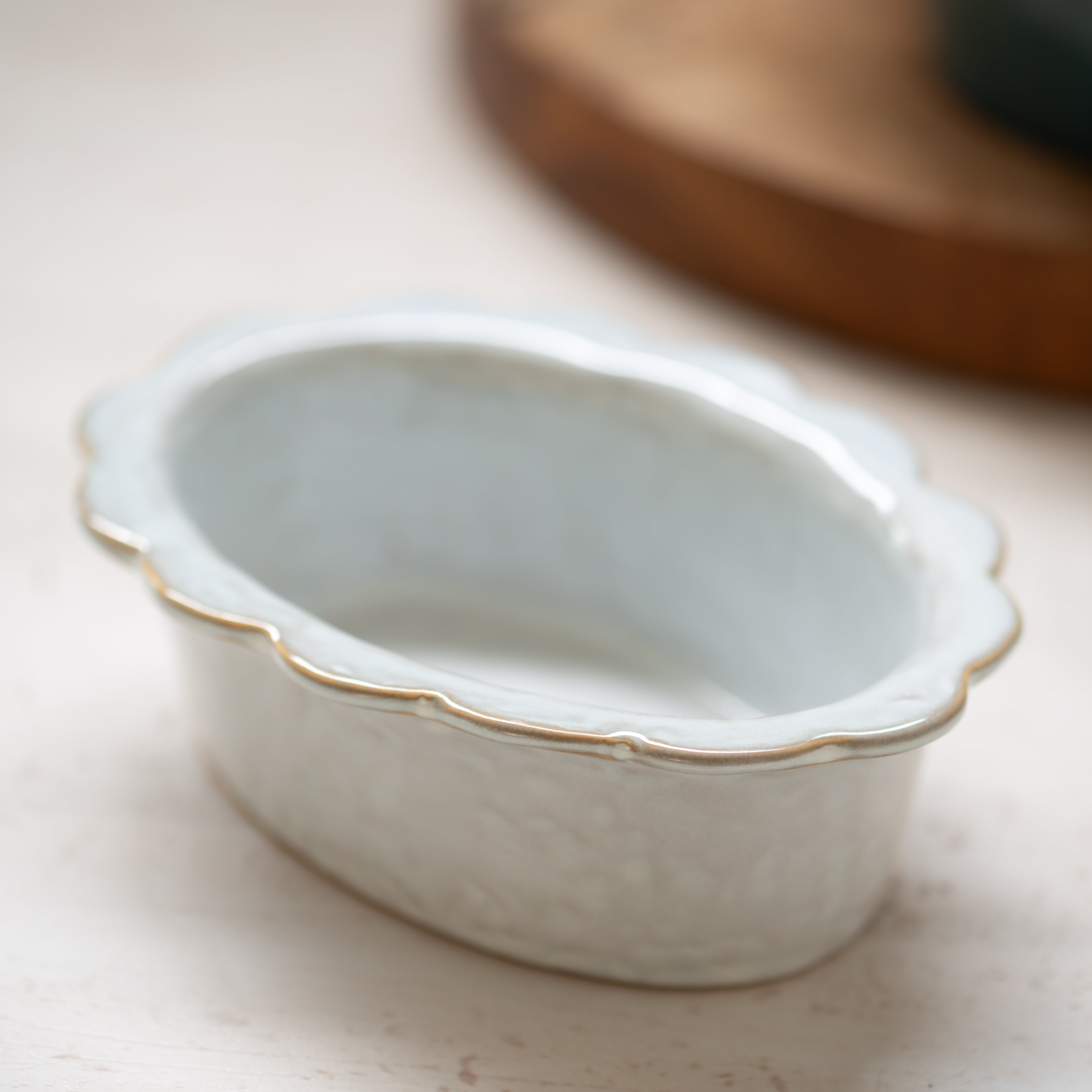 Tarta Oval Ceramic Dish | White Wash