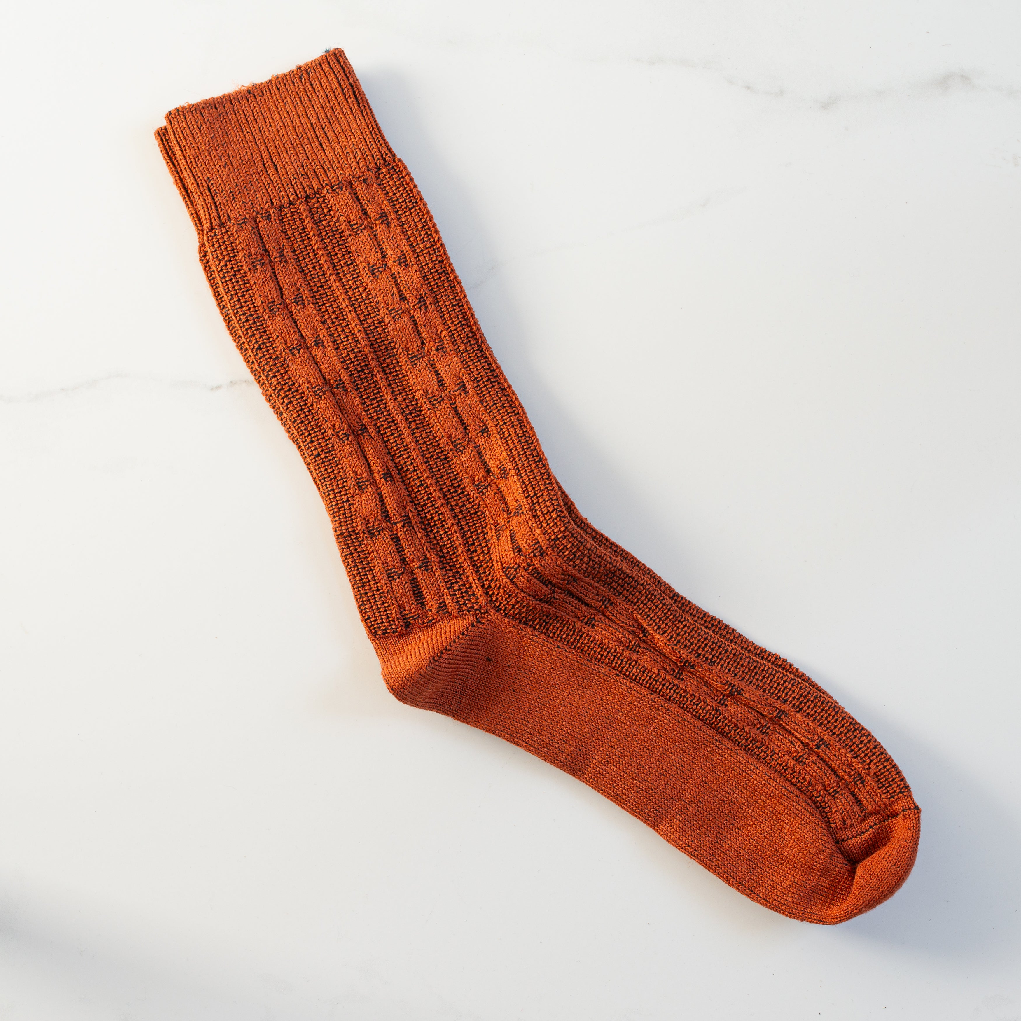 Merino Cable Socks | Paprika | Large