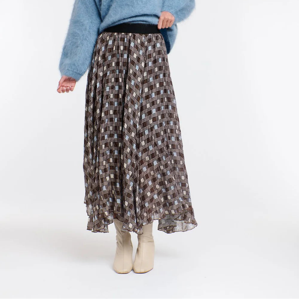 Skirt | Westwood Check | Choc + Blue
