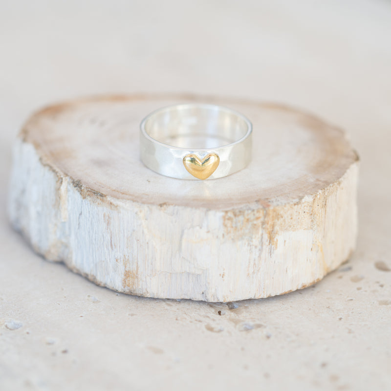vS|A Brass Heart Ring | Sterling Silver + Brass