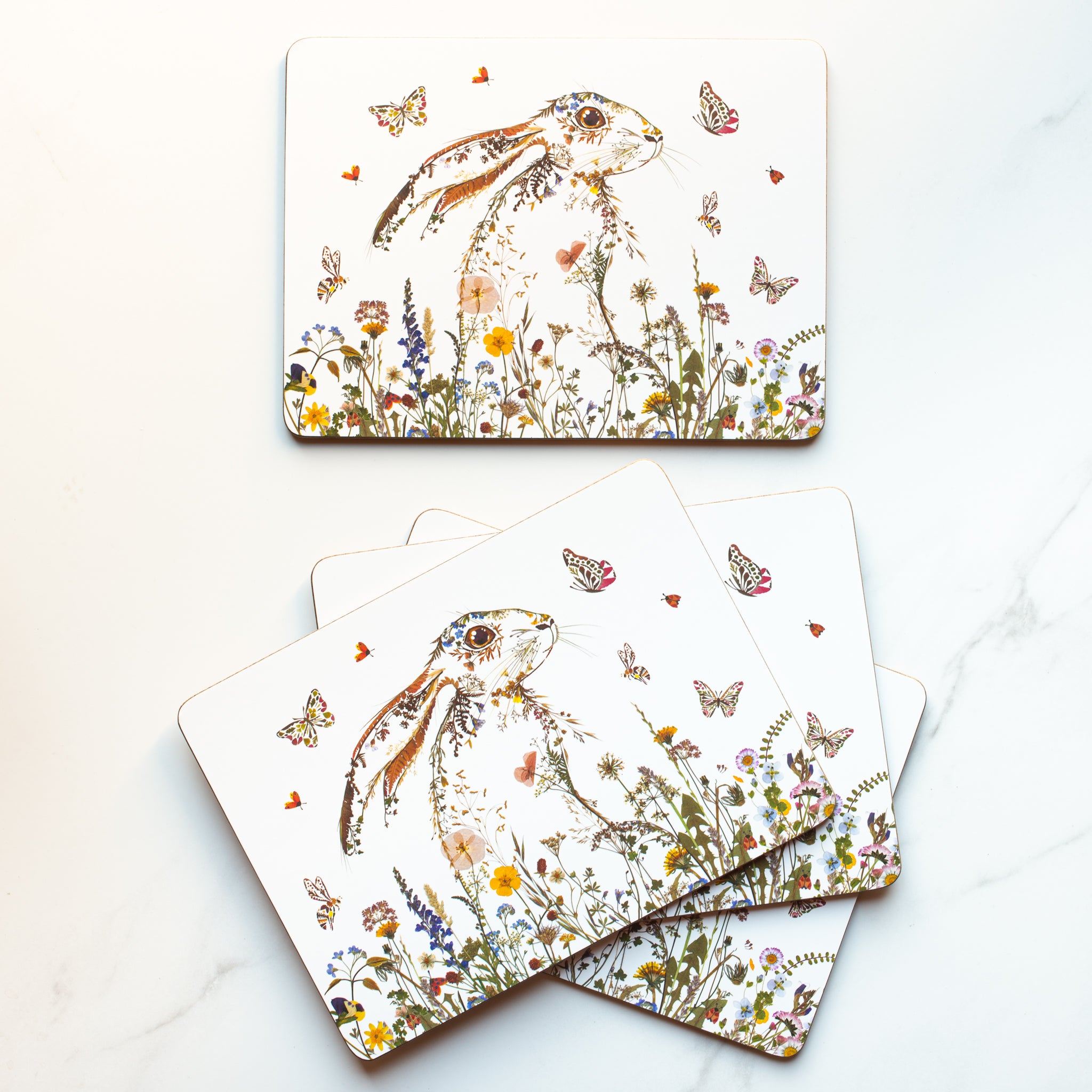 Placemats | Set of 4 | Wildflower Hare