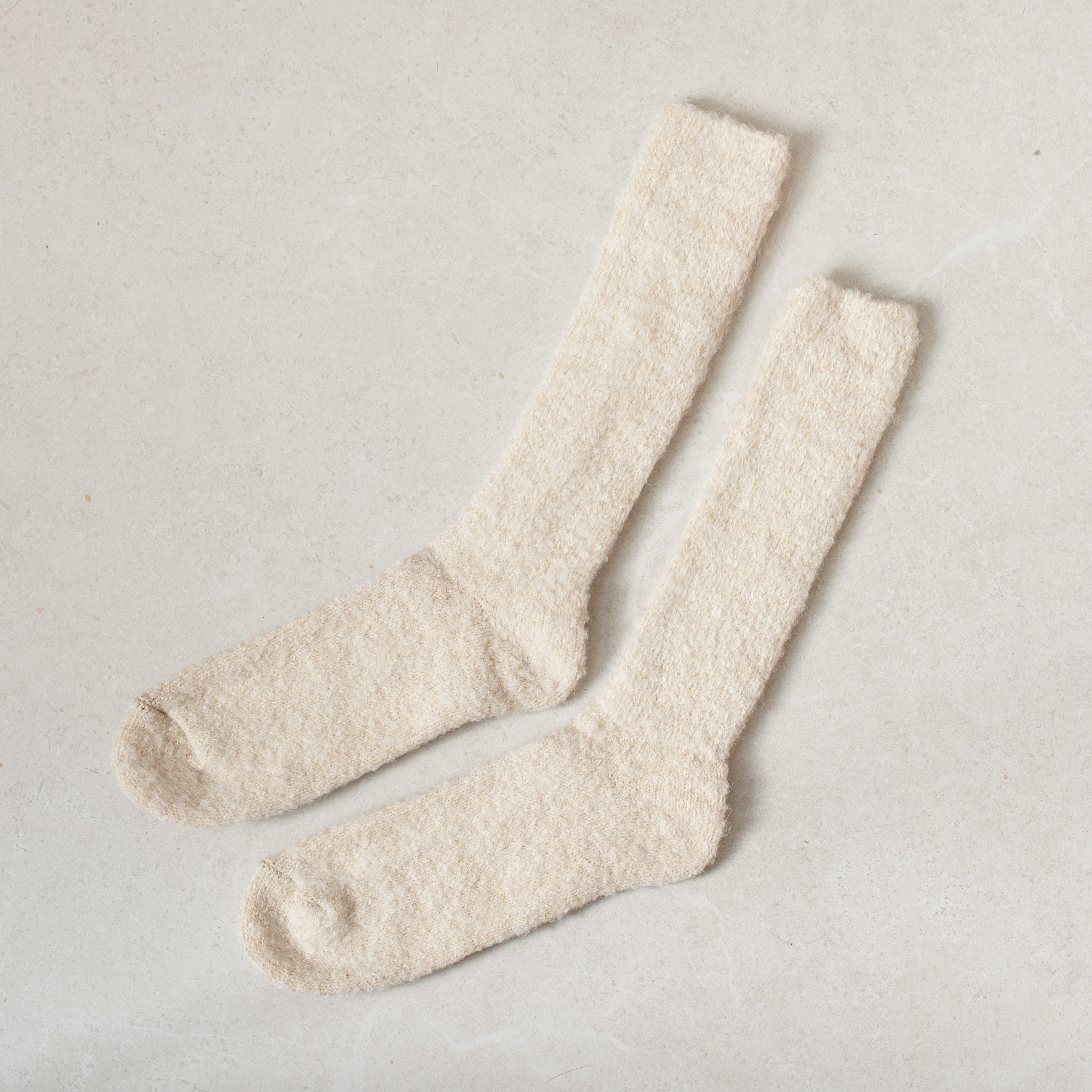 Yahae | Alpaca Loop Slipper Socks | Natural