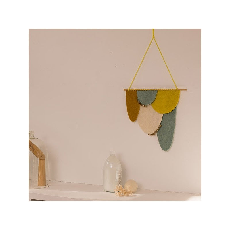 Muskhane Wool Felt Scales Hanging - Pollen & Jade