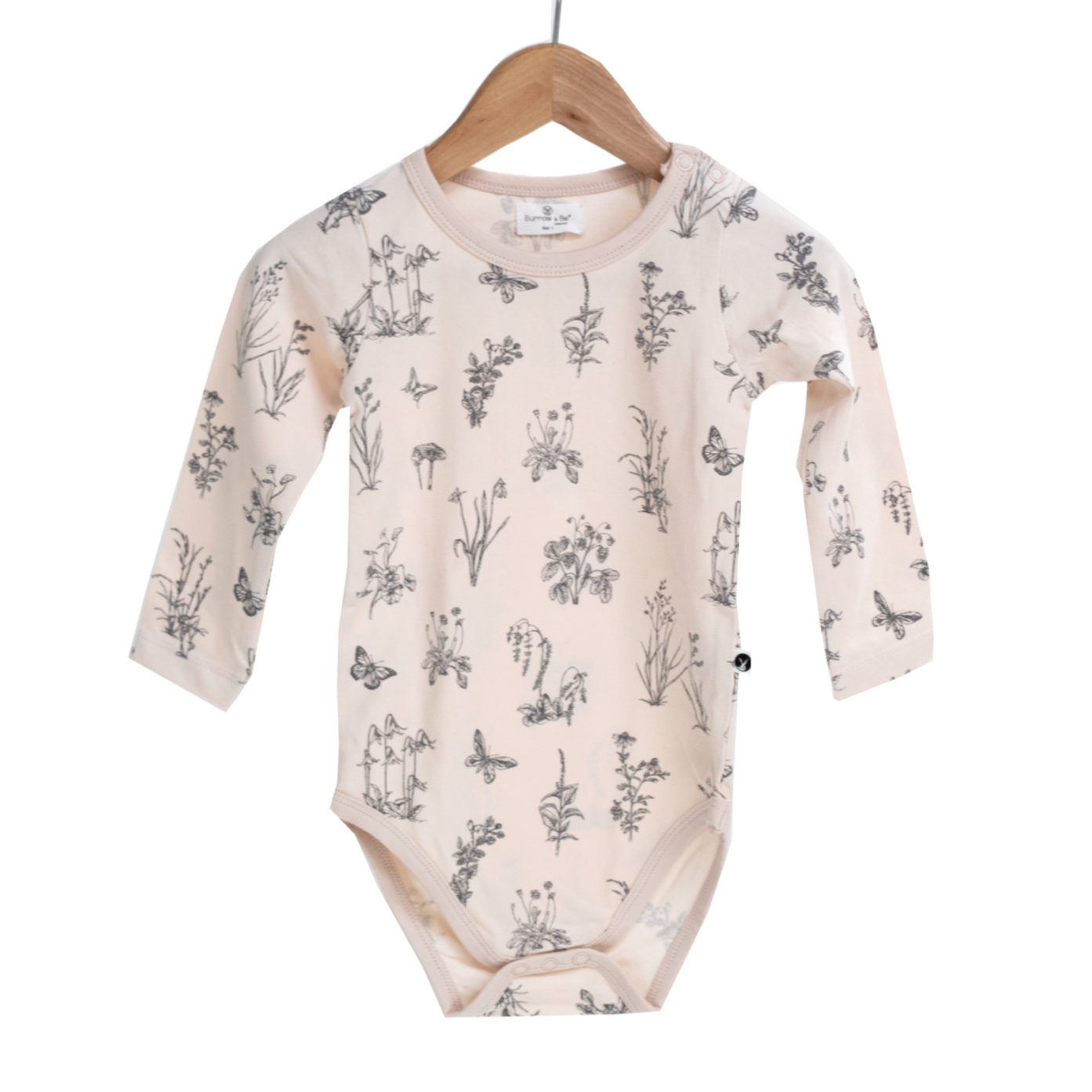 Burrow & Be | Long Sleeve Onesie | Meadow Blush