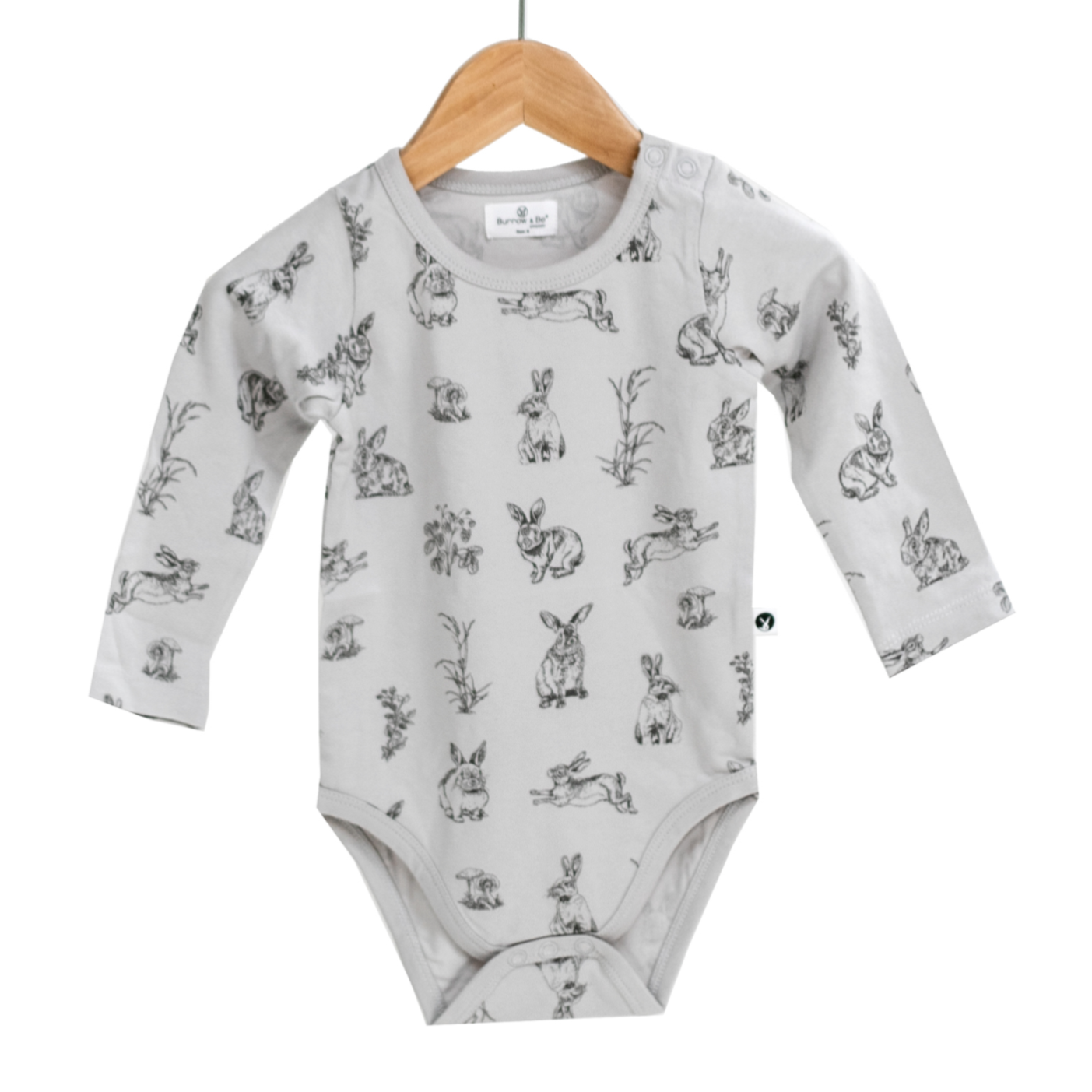 Burrow & Be | Long Sleeve Onesie | Burrowers Grey