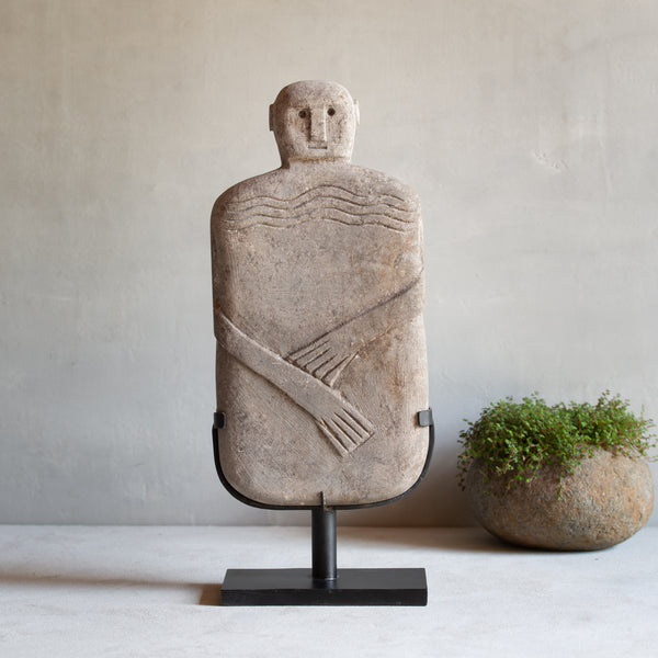 Carved Stone Figure | Arms Crossed