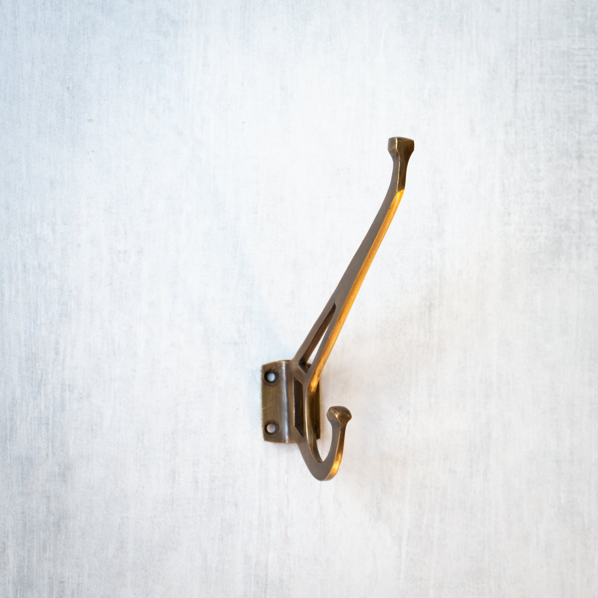 Brass Coat Hook | Art Deco Style, Long Reach