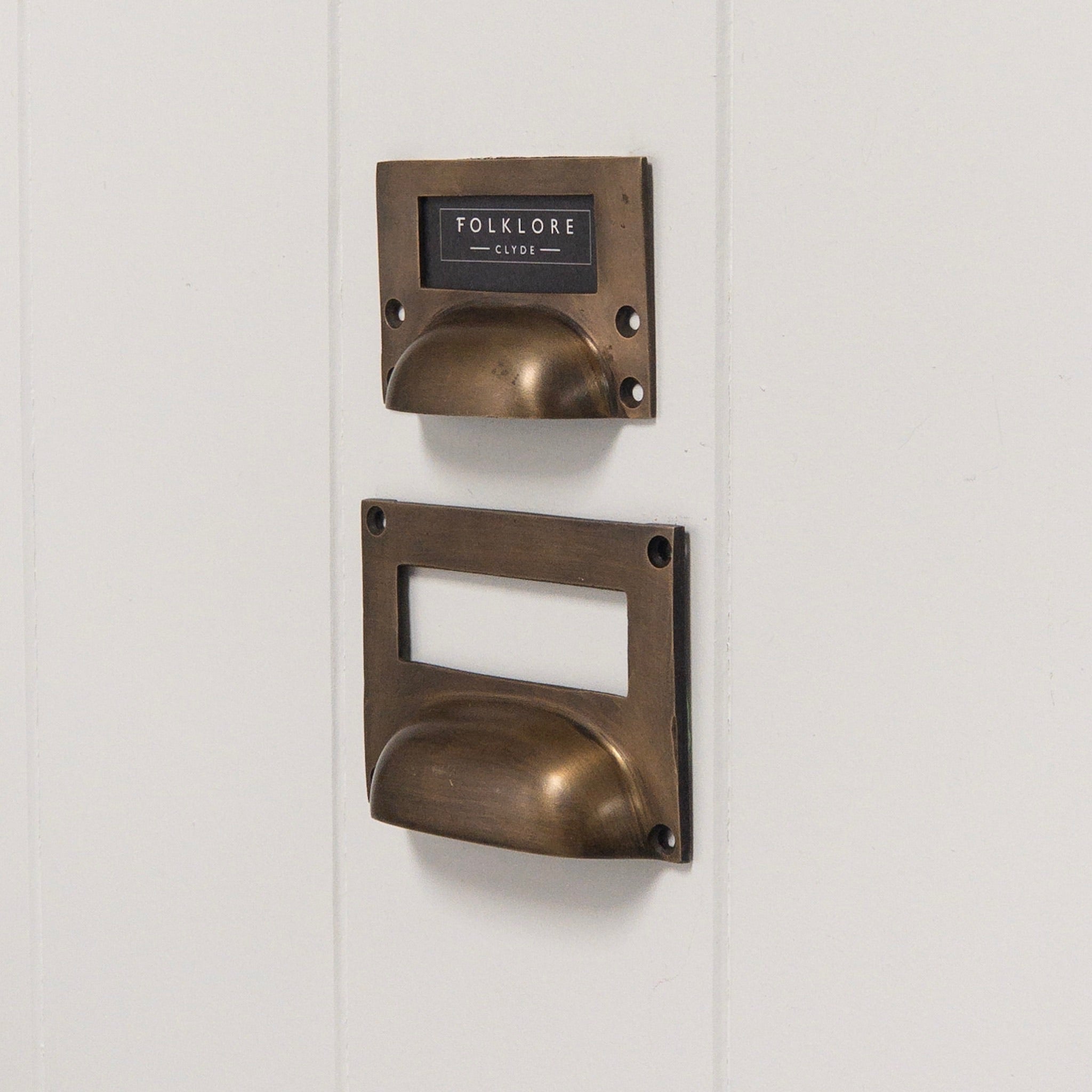 Brass Label Holder Drawer Pull