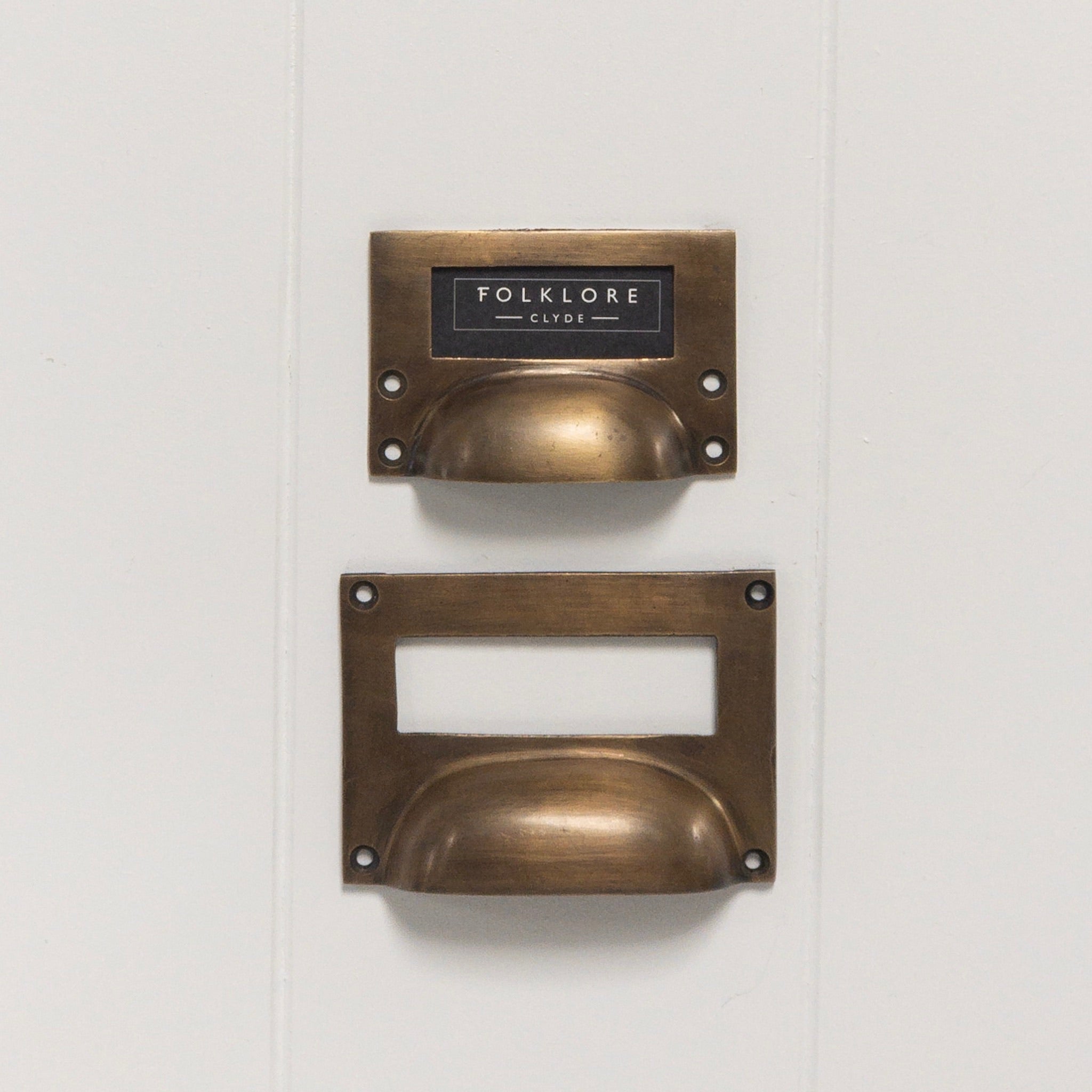 Brass Label Holder Drawer Pull