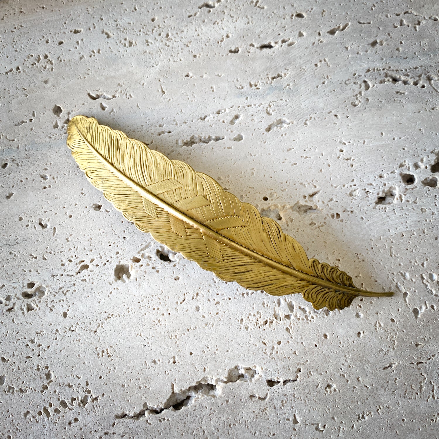 Brass Feather Hair Clip