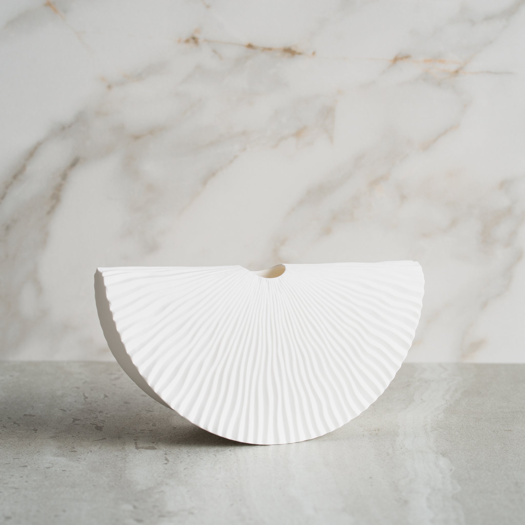 Pleated Folded Vase | White Porcelain
