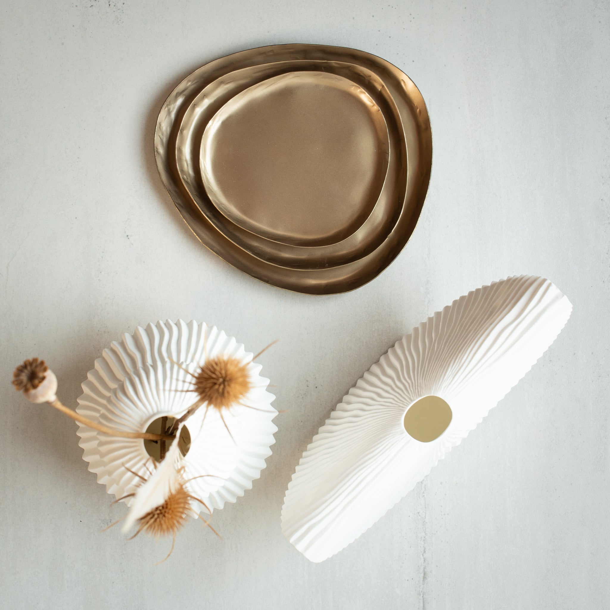 Pleated Folded Vase | White Porcelain