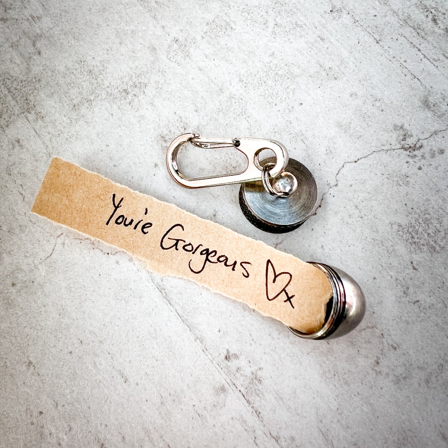 Silver Acorn Locket Key Ring