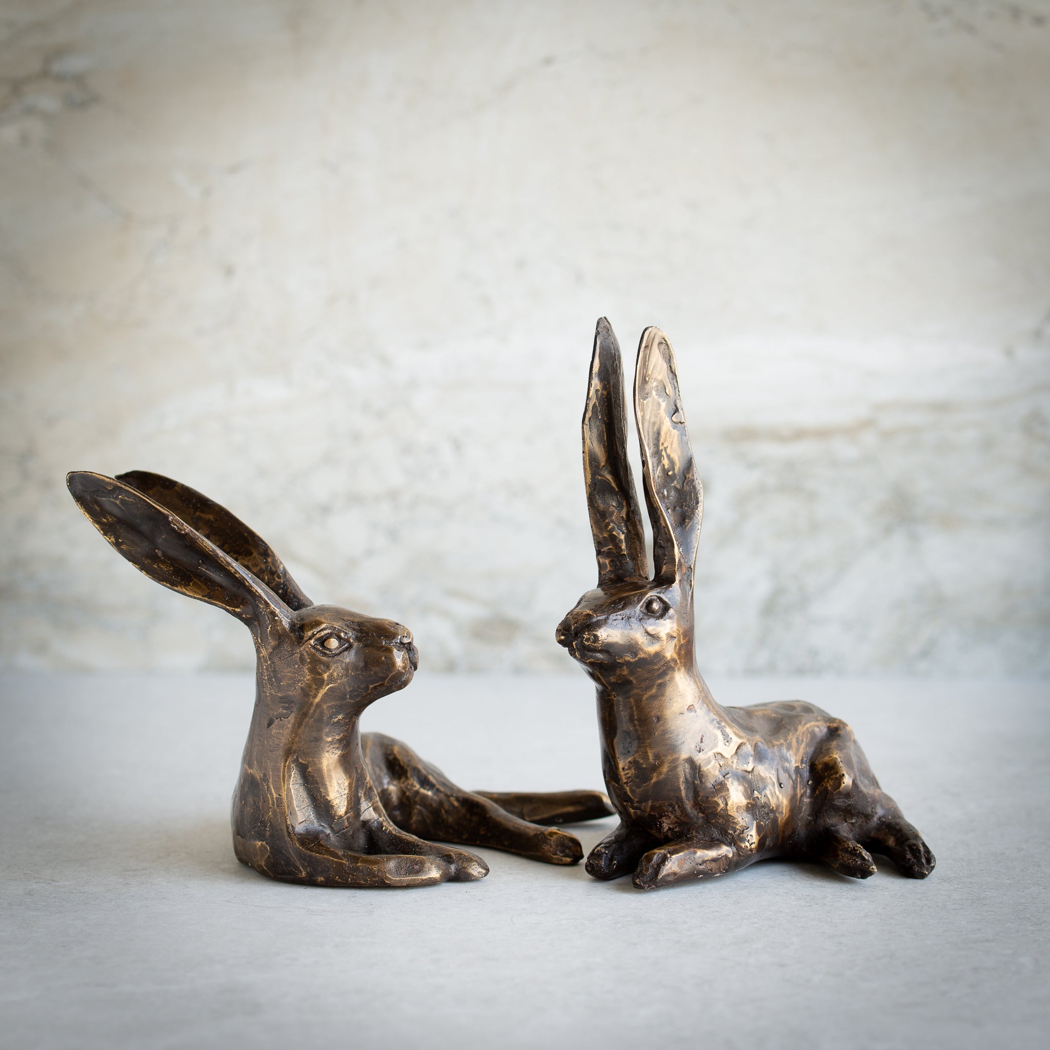 Bronze Hare Sculpture Small | Relaxed Polished