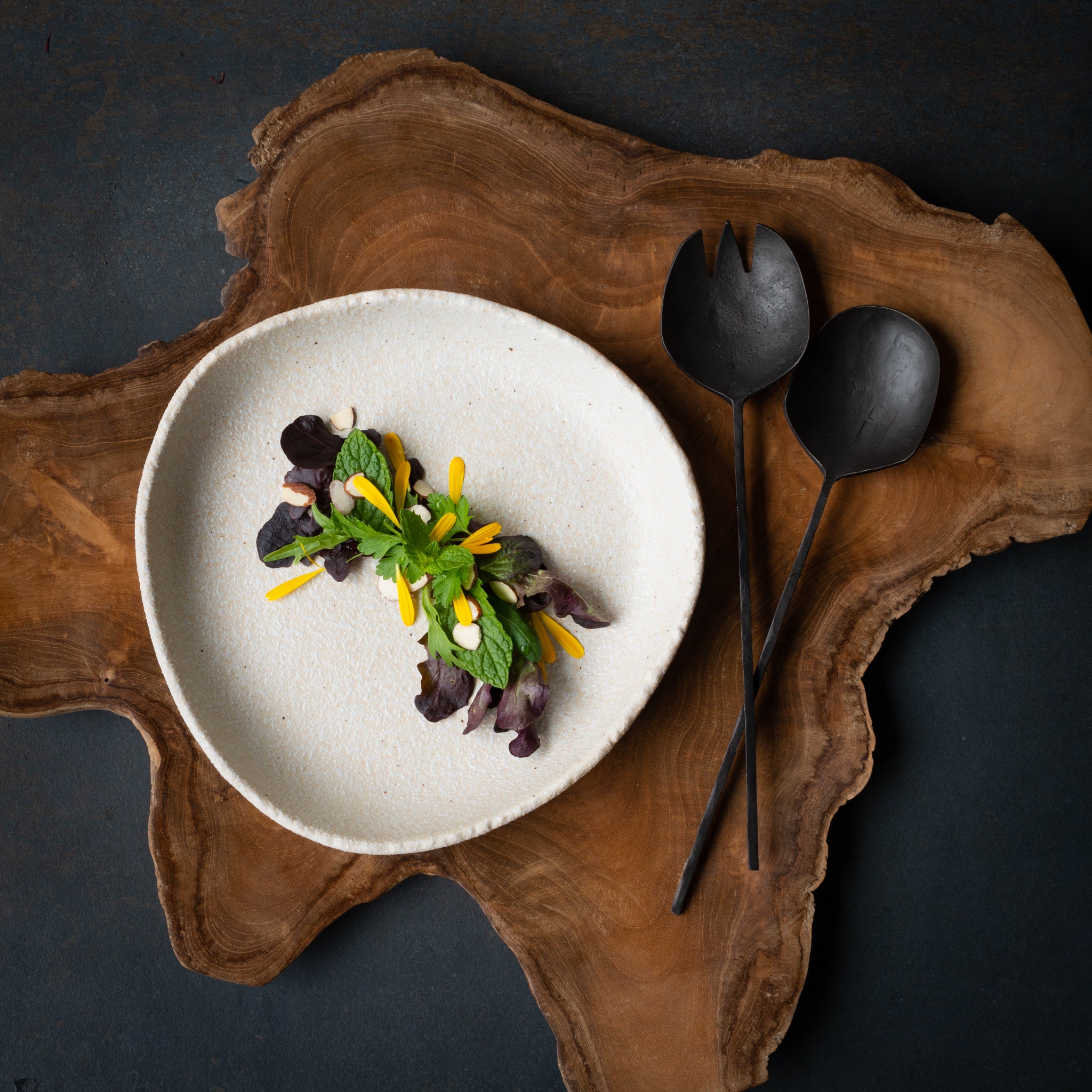 Fine Square Handled Servers | Burnished - Large