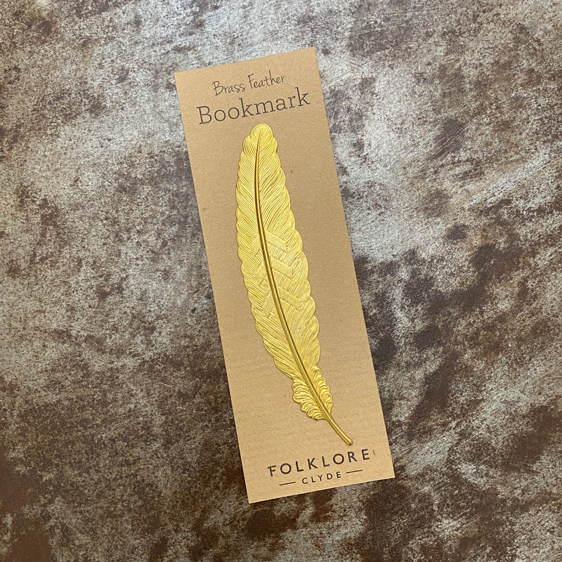 Brass Feather Bookmark NZ | By Folklore Home Store Gift for readers / book lovers