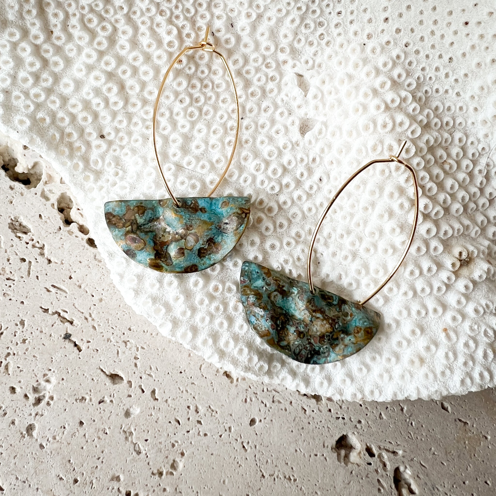 Alchemy Artisan Earrings | Onda - Gold Hoops