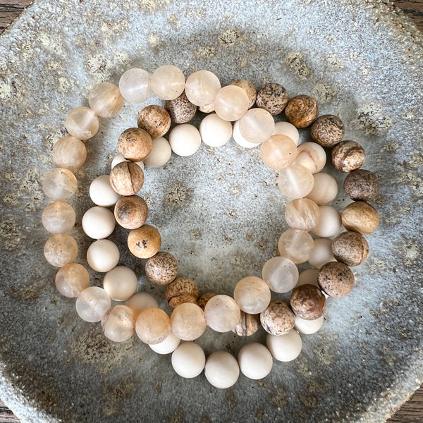 Natural Stone Bracelet Set/3| Terre