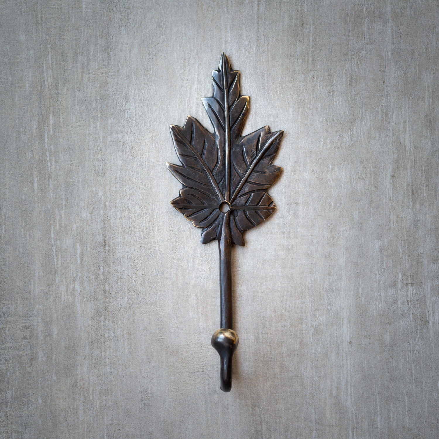 Bronze Coat Hook | Maple Leaf