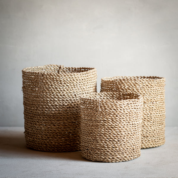 Seagrass Baskets / Planters | Set of 3 - Braided