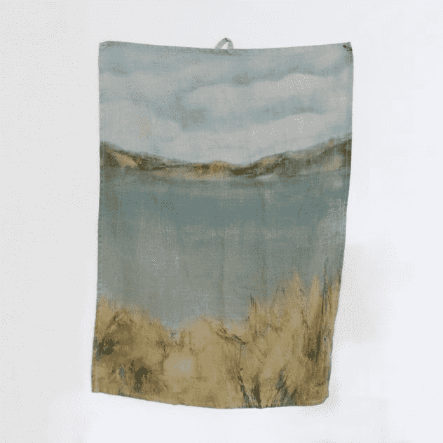 Linen Tea Towel | NZ Coastal Summer Landscape