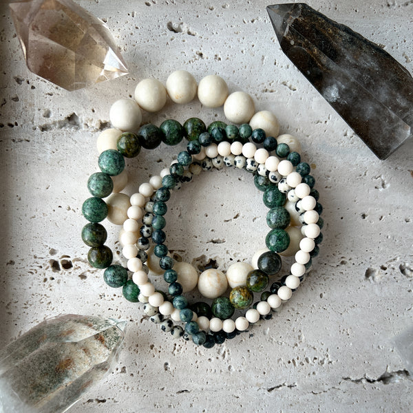 Natural Stone Bracelet Set/5 | Verde