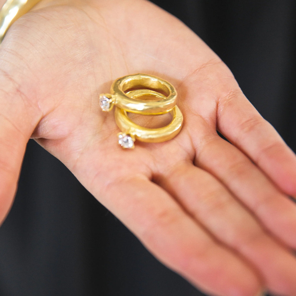 The Stone Signet Ring | Gold | Swarovski Crystal