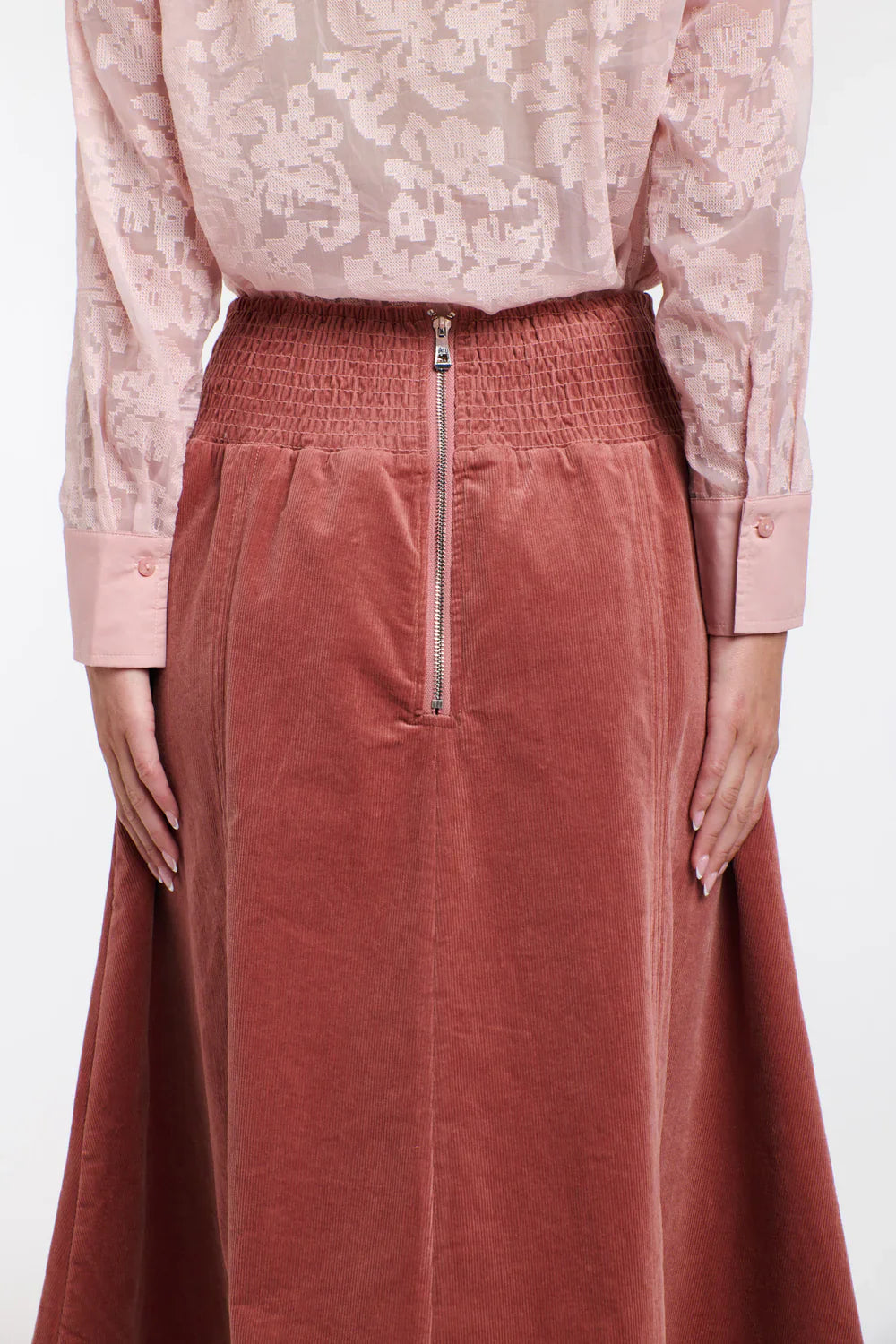 A-Line Skirt |  Dakota Cord | Tea Rose