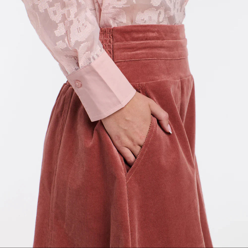 A-Line Skirt |  Dakota Cord | Tea Rose