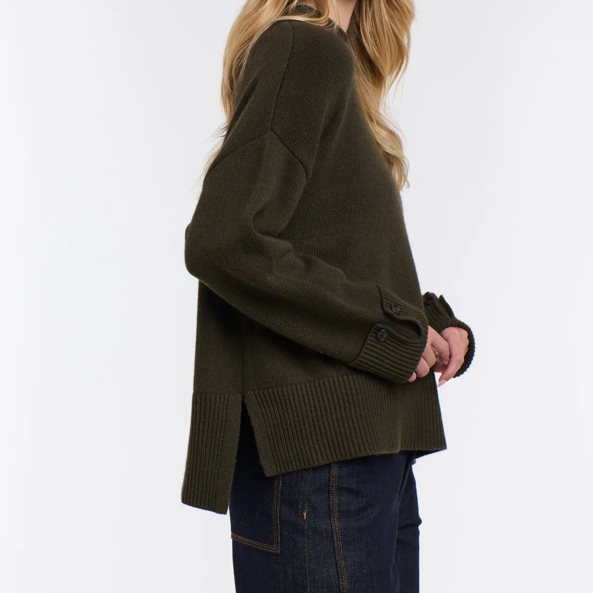 Alpine Cuff Jumper | Khaki