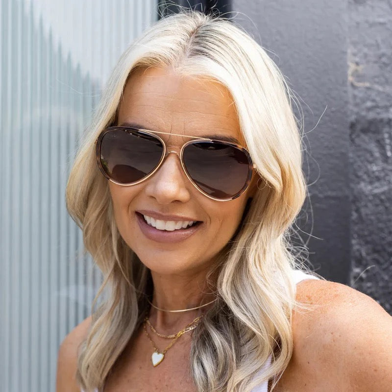 Locello Sunglasses | Lexi | Tea Tort + Gold Brown