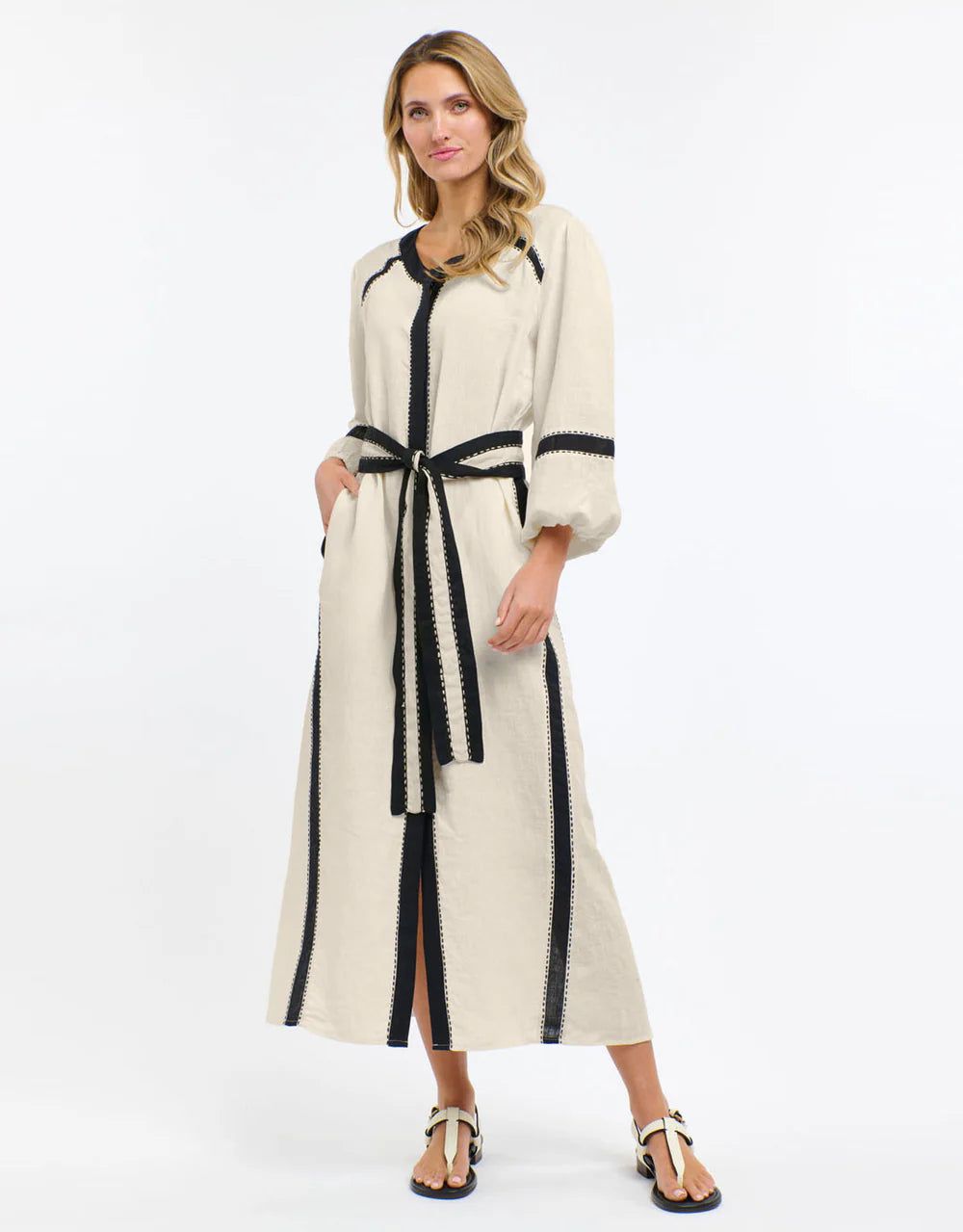 Linen Dress | Caro Resort |  Natural + Black