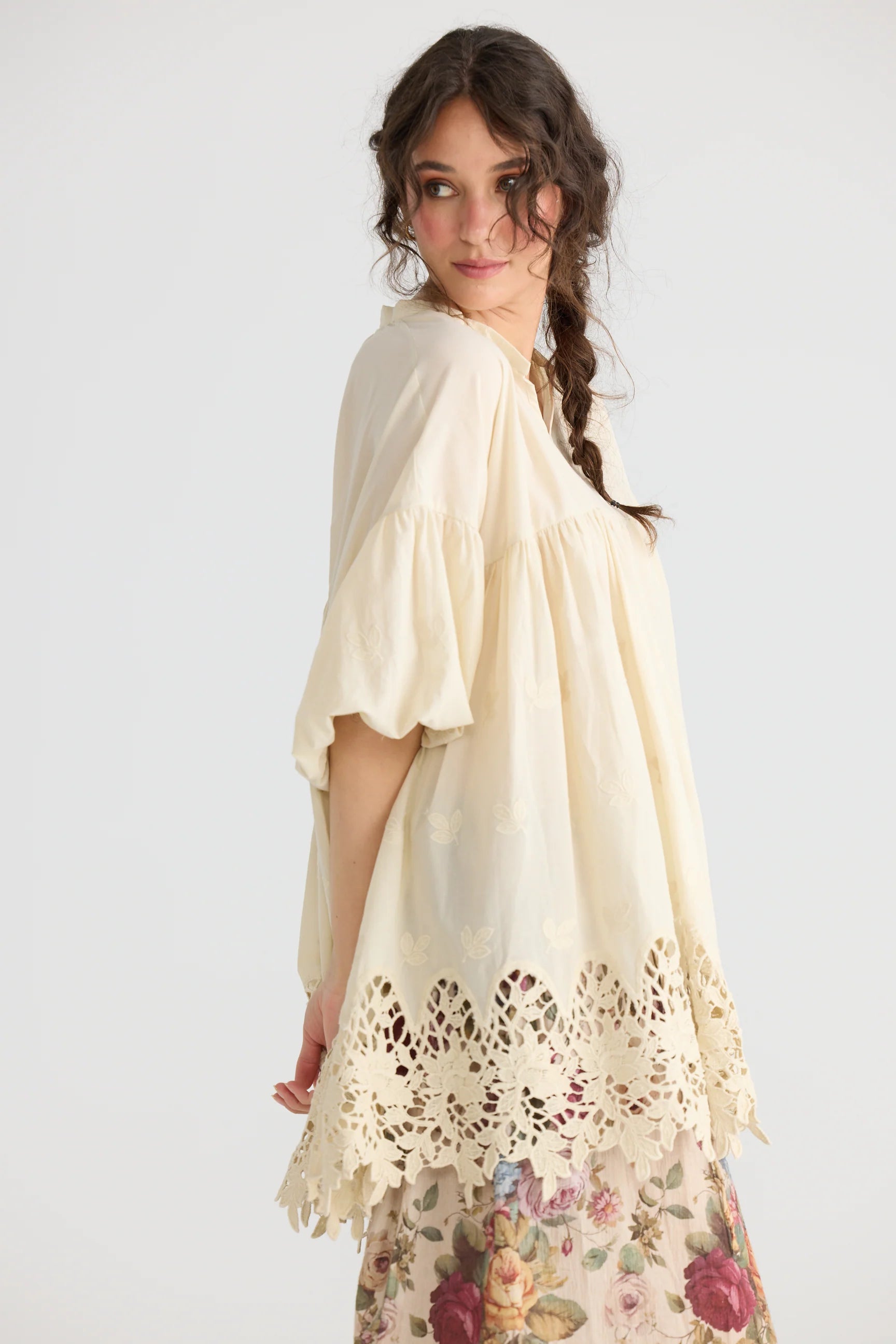 French Lace Smock | Stone