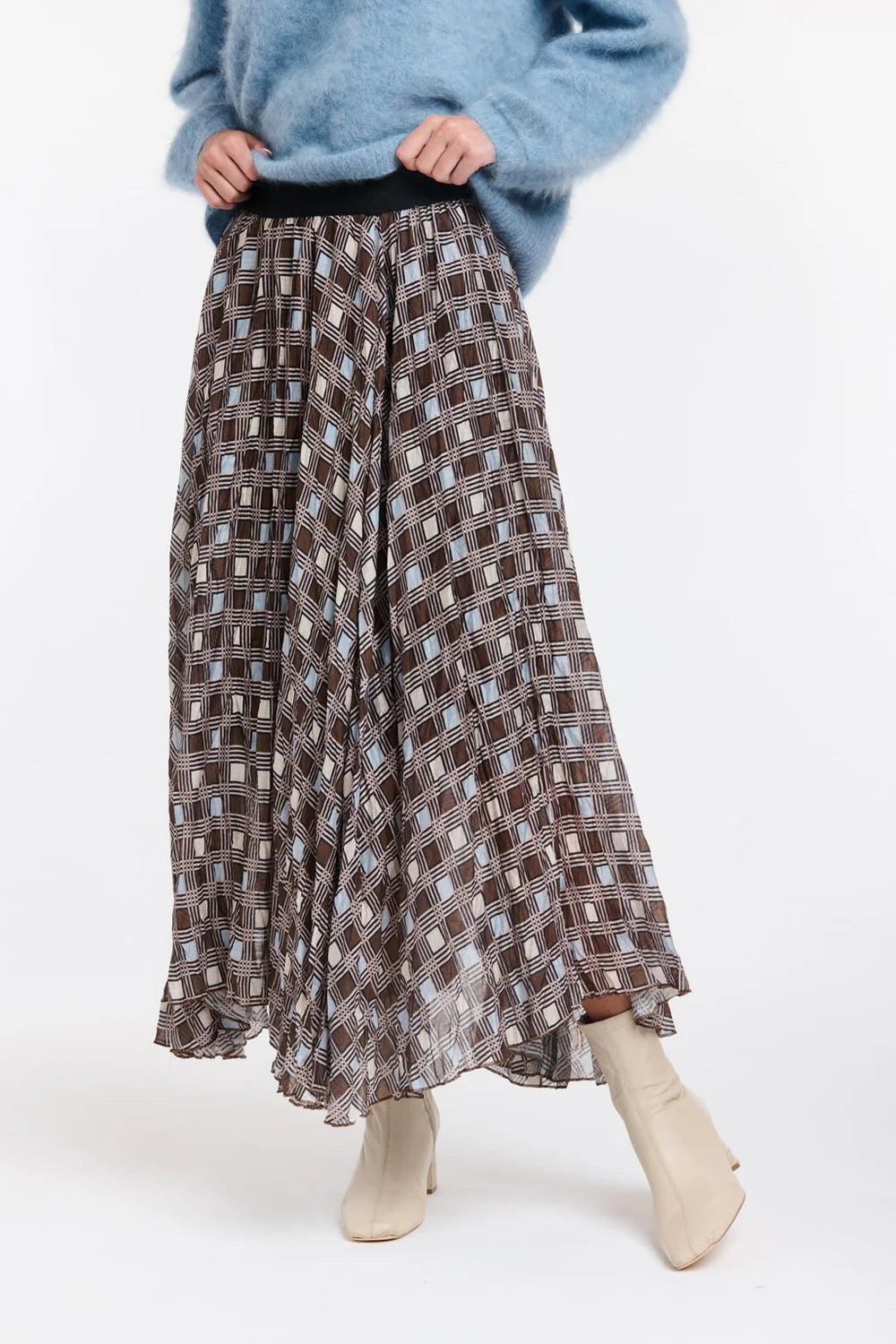 Skirt | Westwood Check | Choc + Blue