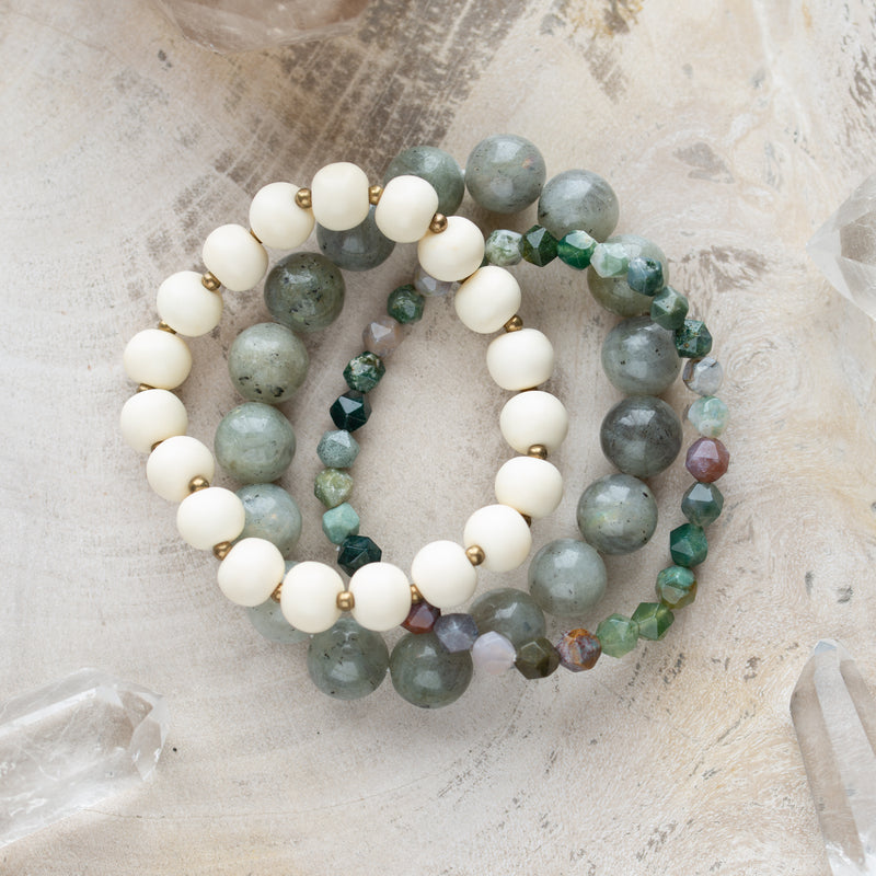 Faceted Stone Bracelet | Indian Agate