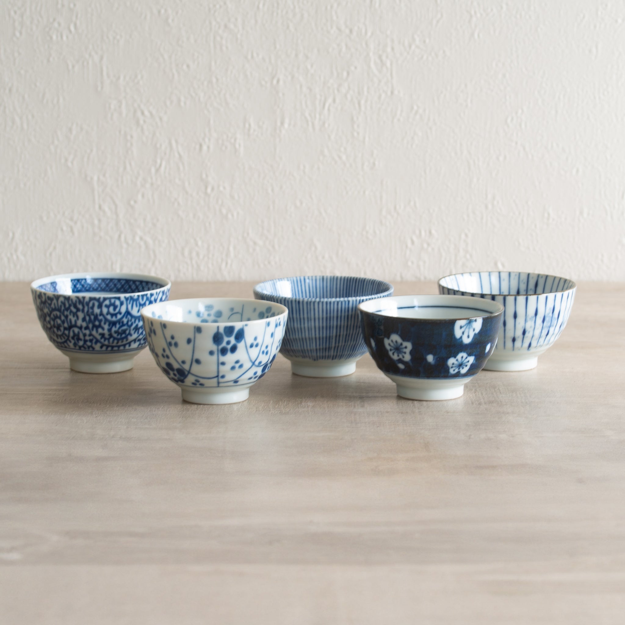 Japanese Ceramics | Aizome Goyou | 5 Bowl Set