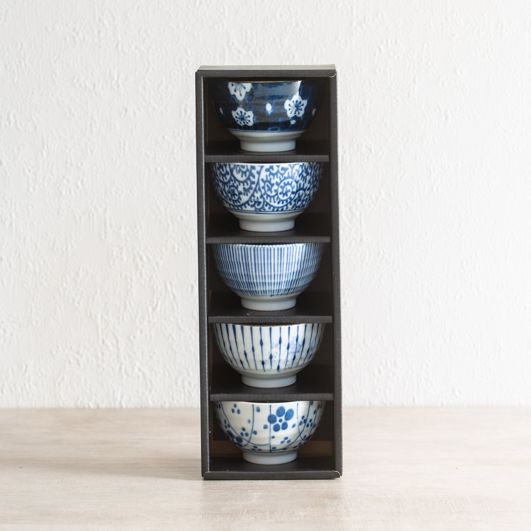 Japanese Ceramics | Aizome Goyou | 5 Bowl Set