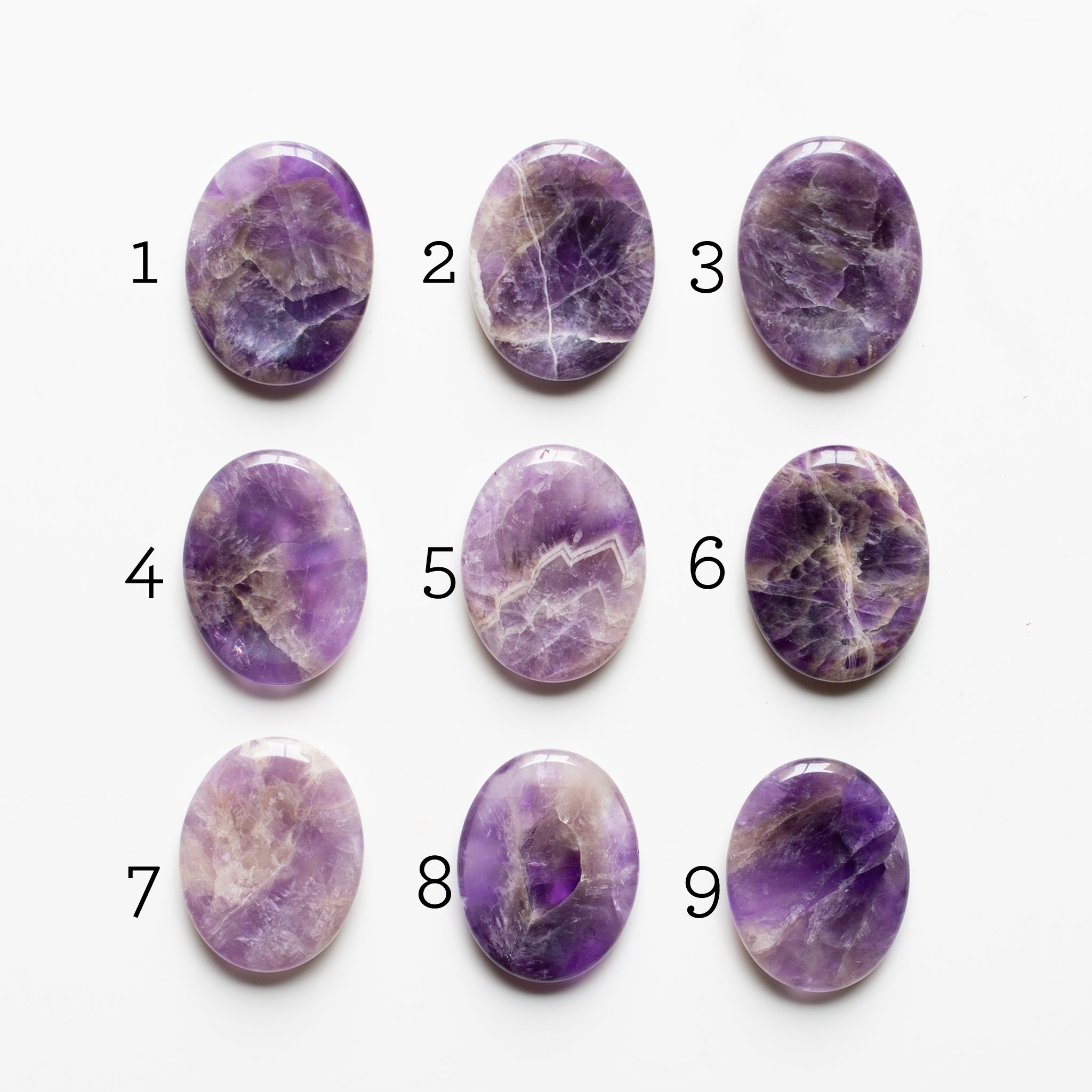 Chevron Amethyst Palm Stone & Worry Stones Chevron Amethyst Palm Stone & Worry Stones