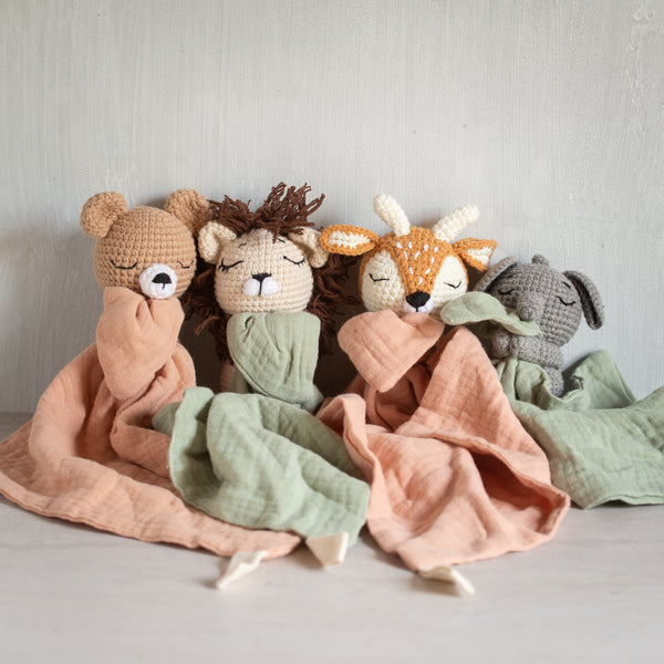 Crochet + Muslin Comforter | Deer