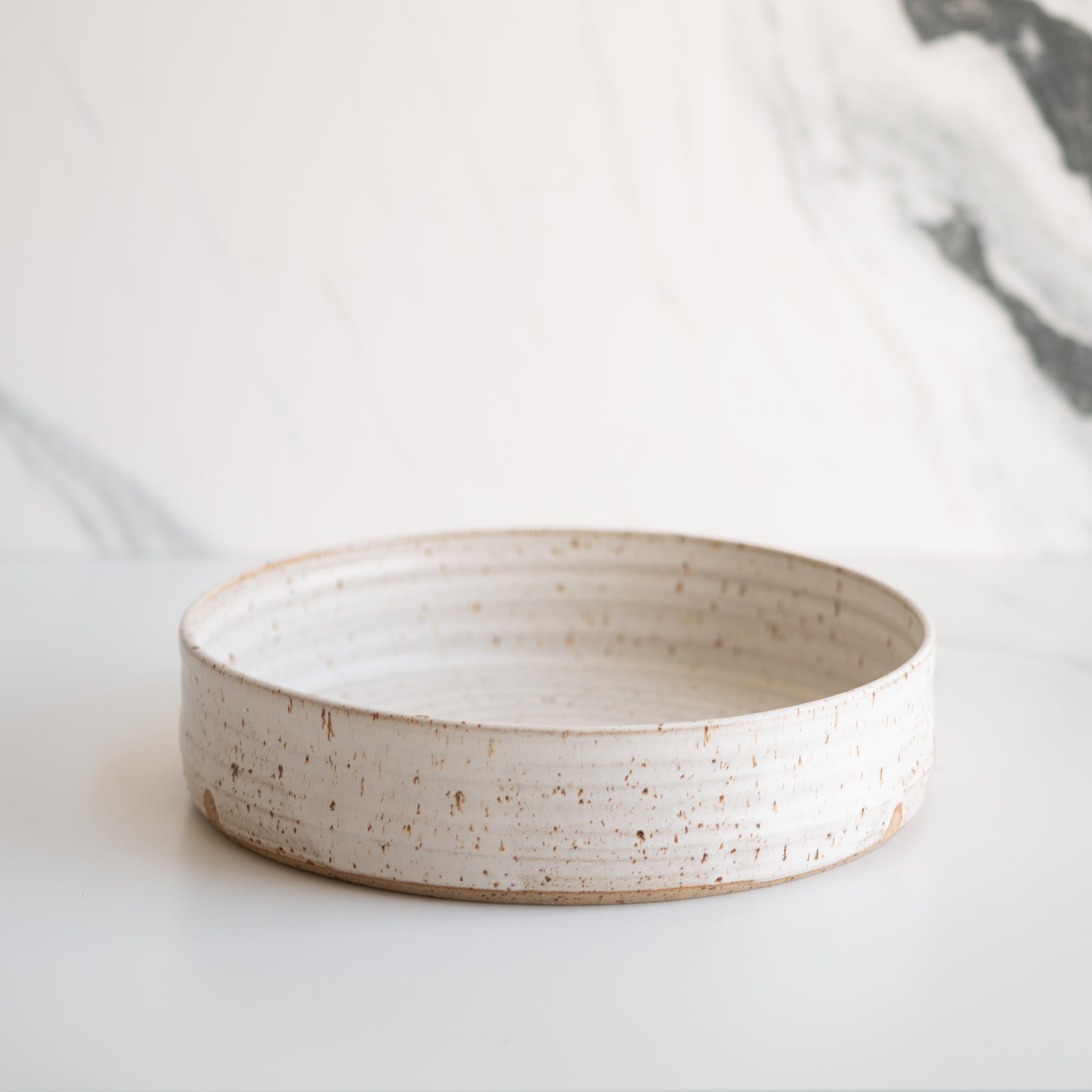 Anna Campbell | New Zealand Ceramics | Large Dish | White Speckle