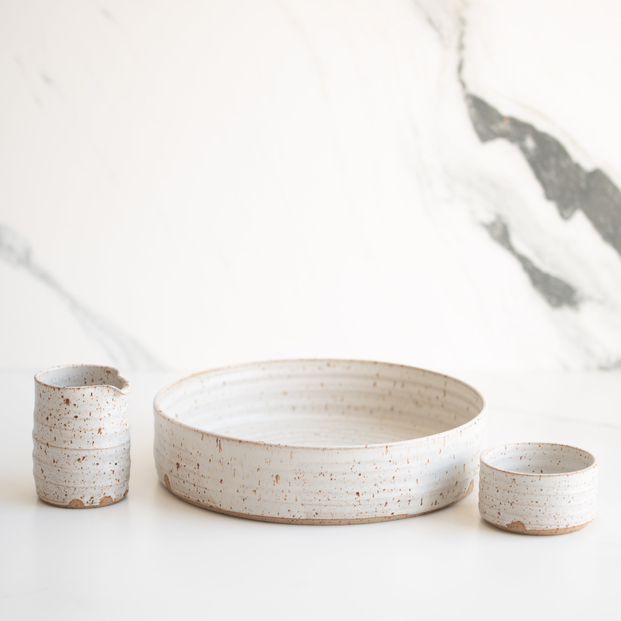 Anna Campbell | New Zealand Ceramics | Small Pourer | Speckled White